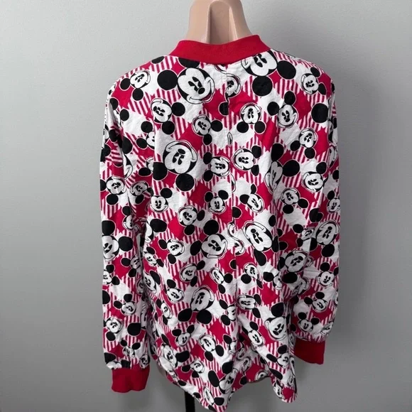 Mickey & Co Disney Pajama Sleep Shirt Top XL Cotton Red White Black Vintage - Picture 3 of 6